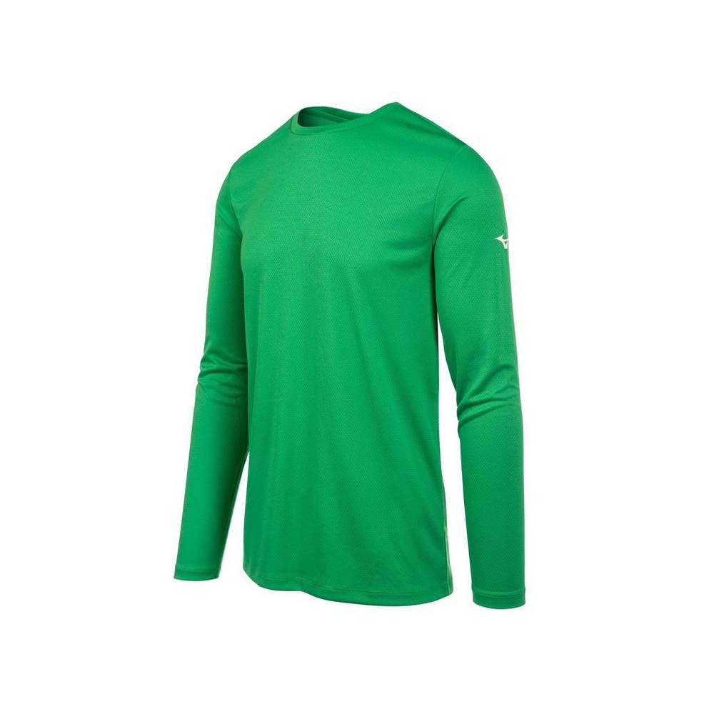 Maglietta Mizuno Long Sleeve Uomo - Verdi - 36207-EFSC